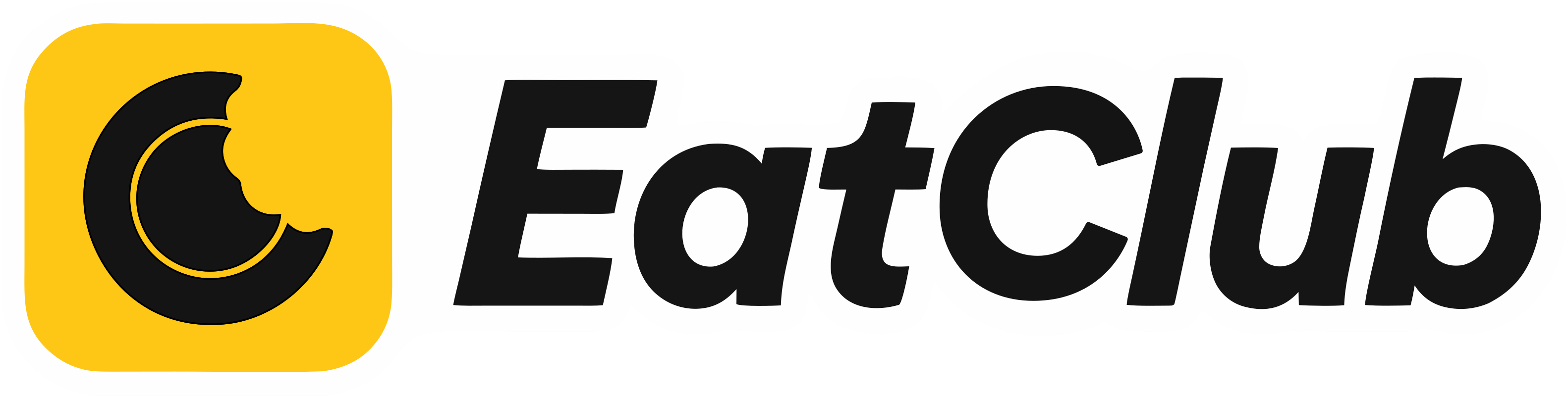 A die-cut EatClub logo sticker: a yellow badge and the black EatClub wordmark