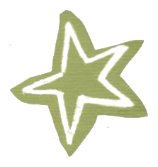 A green outlined star sticker