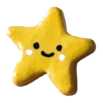 A yellow smiley-face star sticker